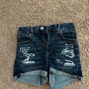 American Eagle Blue Distressed Denim Shorts